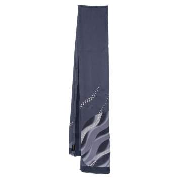 Pre Owned Bvlgari Grey Crystal Embellished Wave Print Layered Silk Stole