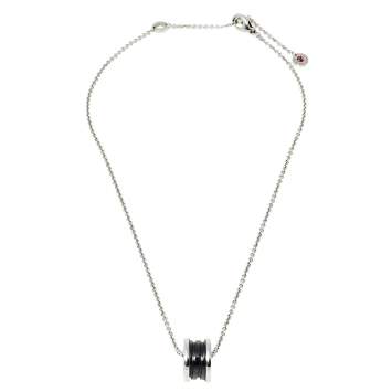 Pre Owned Bvlgari Save the Children Sterling Silver Black Ceramic Pendant Necklace