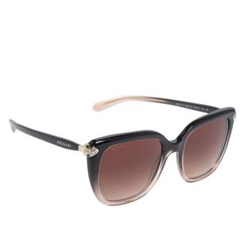 Pre Owned Bvlgari Black Ombre/Brown 8207B Gradient Square Sunglasses