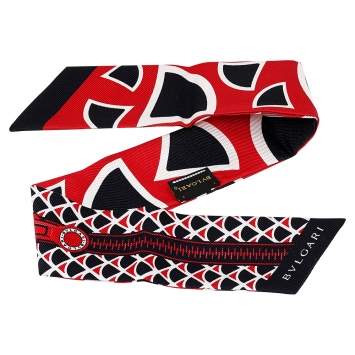 Pre Owned Bvlgari Multicolor Printed Silk Tie Me Shelley Bandeau Scarf