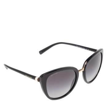 Pre Owned Bvlgari Black/Grey Gradient 8177 Cat-Eye Sunglasses