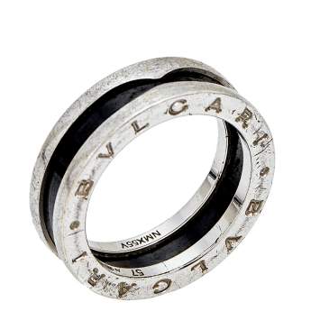مملوكة مسبقًا Bvlgari B-zero1 Save the Children Sterling Silver Ceramic Ring EU 57