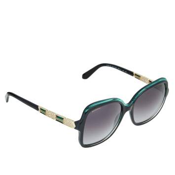 Pre Owned Bvlgari Bicolor/Black Gradient BV8181 Rectangle Sunglasses