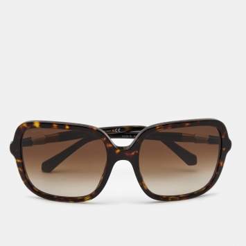 Pre Owned Bvlgari Brown Havana/ Brown Gradient BV 8228B Oversized Sunglasses