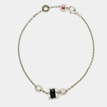 Bvlgari Save The Children Black Ceramic Sterling Silver Bracelet