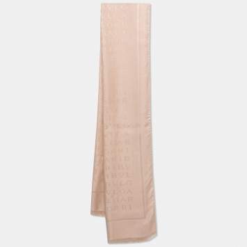 Bvlgari Blush Pink Logomania Silk Wool Stole