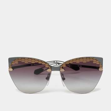 Bvlgari Black/Gold 6107 Irregular Cat Eye Sunglasses