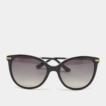 Pre Owned Bvlgari Black/Grey Gradient 8201-B Cat-Eye Sunglasses