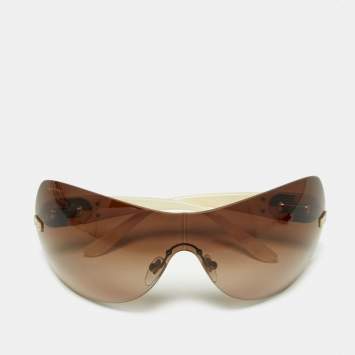 Bvlgari Brown Gradient 6054-B Frameless Shield Sunglasses