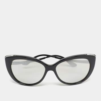 Bvlgari Black/Grey Serpenti 8178 Mirror Cat Eye Sunglasses