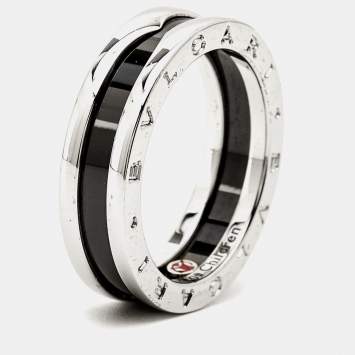 Pre Owned Bvlgari B.Zero1 Save the Children Ceramic Sterling Silver 1-Band Ring Size 63