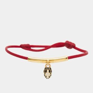 Bvlgari Serpenti Forever Enamel Gold Tone Cord Bracelet