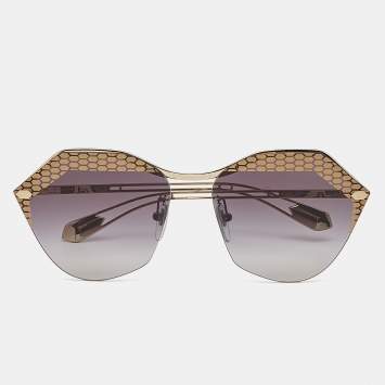 Pre Owned Bvlgari Gold/Black Gradient BV 6109 Rimless Sunglasses