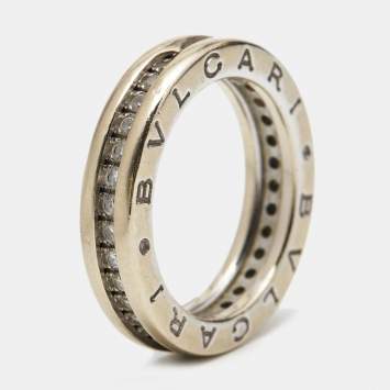 Bvlgari B.Zero1 1-Band Diamond 18k White Gold Band Ring 50