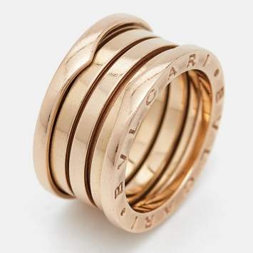 Bvlgari B.zero1 4 Band 18k Rose Gold Band Ring Size 54