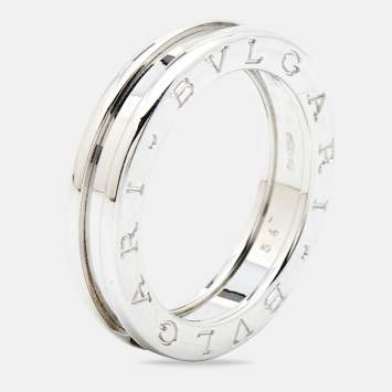 Pre Owned Bvlgari B.Zero1 18k White Gold 1-Band Ring Size 54