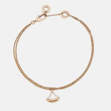 Pre Owned Bvlgari Divas' Dream Mother of Pearl 18k Rose Gold Bracelet SM