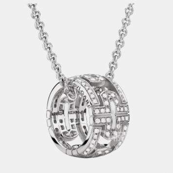 Bvlgari Parentesi Necklace 18K White Gold Full Diamonds