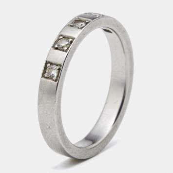 Bvlgari MarryMe Diamonds Platinum Wedding Band Ring Size 55