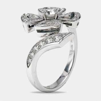 Bvlgari Fiorever Diamonds 18k White Gold Ring SIze 56