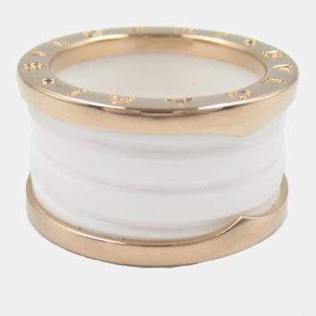 Bvlgari 18K Rose Gold and Ceramic B.Zero1 Band Ring EU 53