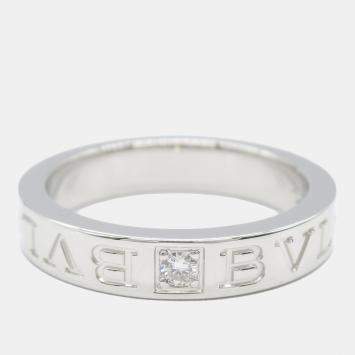 Bvlgari 18K White Gold and Diamond Bvlgari Bvlgari Band Ring EU 51