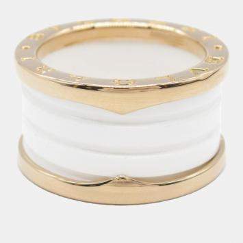 Bvlgari 18K Rose Gold and Ceramic B.Zero1 Band Ring EU 52