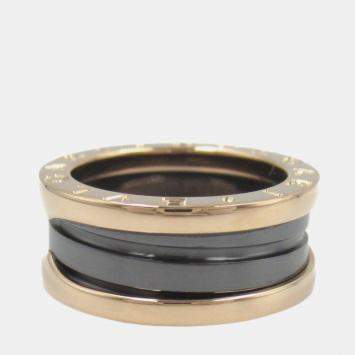 Bvlgari 18K Rose Gold and Ceramic B.Zero1 Two Band Ring