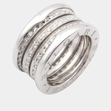 Bvlgari B.Zero1 18K White Gold and Diamond Band Ring EU 48