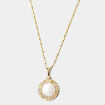 Bvlgari 18K Pink Rose Gold Mother Of Pearl Necklace 