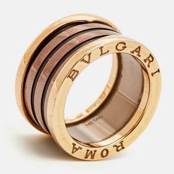 Pre Owned Bvlgari B.Zero1 4-Band Metal 18k Rose Gold Band Ring Size 54
