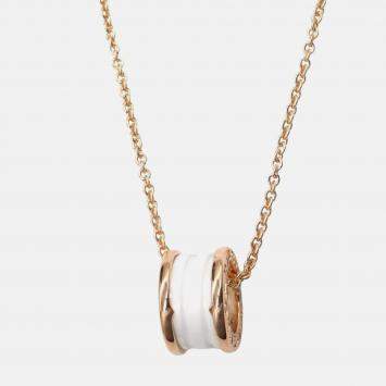 Pre Owned Bvlgari B.Zero1 18K Rose Gold and Ceramic Pendant Necklace