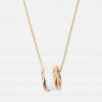 Pre Owned Bvlgari B.Zero1 18K Rose Gold and Ceramic Pendant Necklace