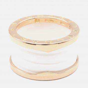 Pre Owned Bvlgari B.Zero1 4-Band 18K Rose Gold, Ceramic Ring EU 52