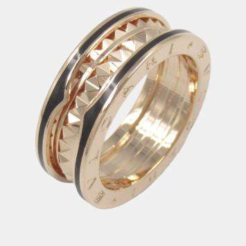 مملوكة مسبقًا Bvlgari B.zero1 18K Rose Gold and Black Ceramic Ring EU 59