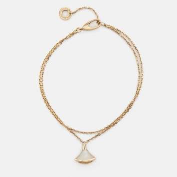 Pre Owned Bvlgari Divas' Dream Mother of Pearl 18k Rose Gold Bracelet SM