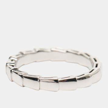 مملوكة مسبقًا Bvlgari 18K White Gold Serpenti Viper Ring US 9.25