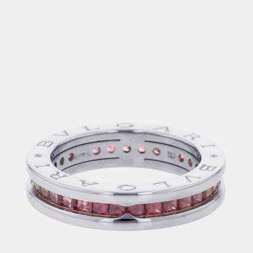 مملوكة مسبقًا Bvlgari B.Zero1 18K White Gold Garnet Ring EU 53