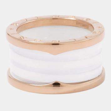 مملوكة مسبقًا Bvlgari B.Zero1 4-Band 18K Rose Gold, Ceramic Ring EU 54