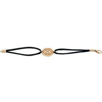 Pre Owned Bvlgari Astrale 18K Yellow Gold Black Cord Bracelet