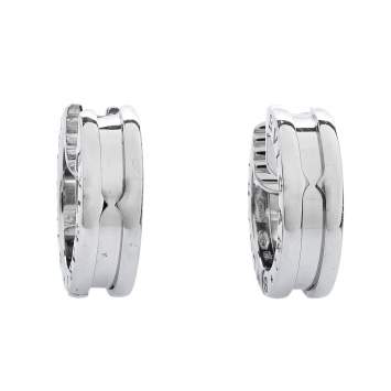 Pre Owned Bvlgari B.Zero1 18K White Gold Huggie Hoop Earrings