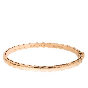 Pre Owned Bvlgari Serpenti Viper 18K Rose Gold Bracelet S