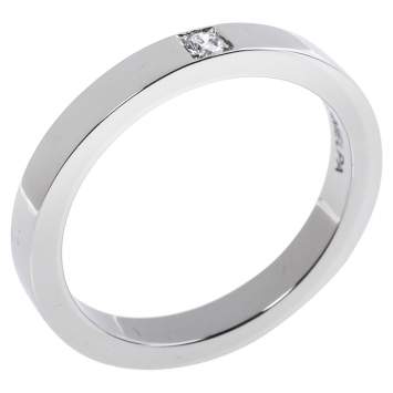 Pre Owned Bvlgari MarryMe Diamond Platinum Wedding Band Ring Size 52