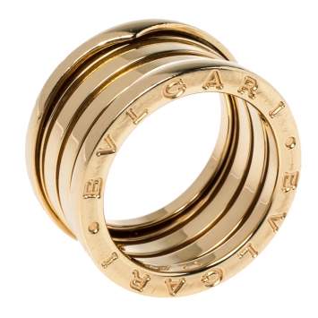 Pre Owned Bvlgari B.Zero1 18K Yellow Gold 3-Band Ring Size 52