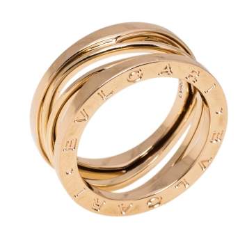 Pre Owned Bvlgari B.Zero1 Design Legend 18K Rose Gold 3-Band Ring Size 56