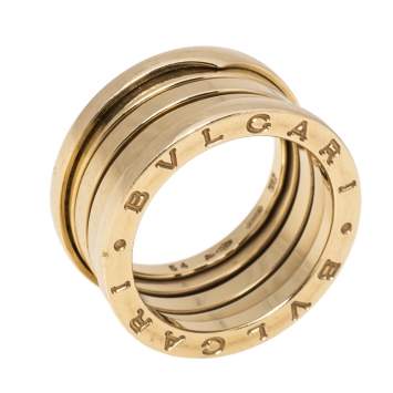 Pre Owned Bvlgari B.Zero1 18K Yellow Gold 4-Band Ring Size 54