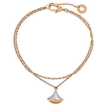 Pre Owned Bvlgari Divas' Dream Mother of Pearl 18K Rose Gold Chain Bracelet SM