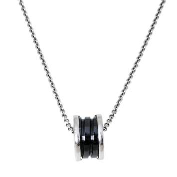 Pre Owned Bvlgari Save The Children B.zero1 Ceramic Silver Pendant Necklace