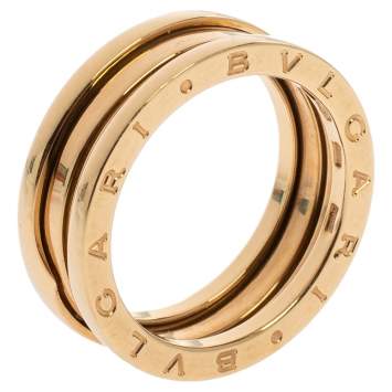 Pre Owned Bvlgari B.Zero1 18K Yellow Gold 2-Band Ring Size 60