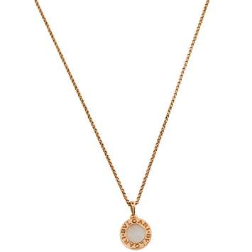 Pre Owned Bvlgari Bvlgari Mother of Pearl 18K Rose Gold Pendant Necklace